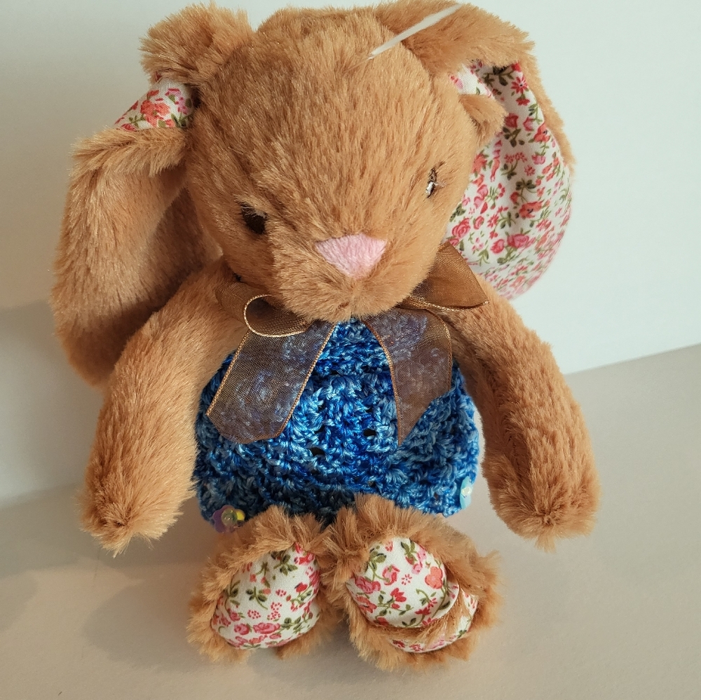 Plush Bunny with Crochet Dress